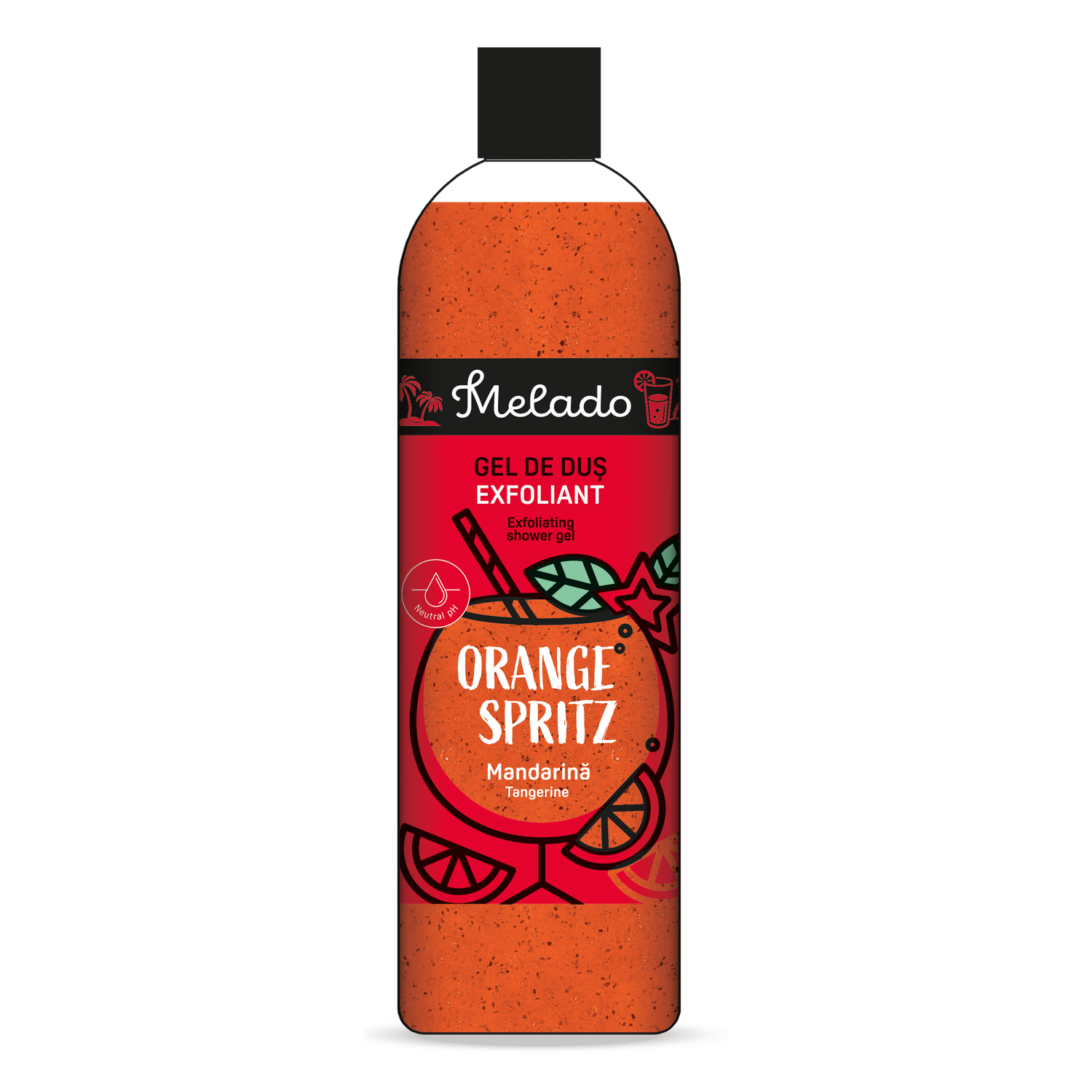 MELADO - Gel de dus exfoliant ORANGE SPRITZ - mandarina, 500ml fotografia produsului