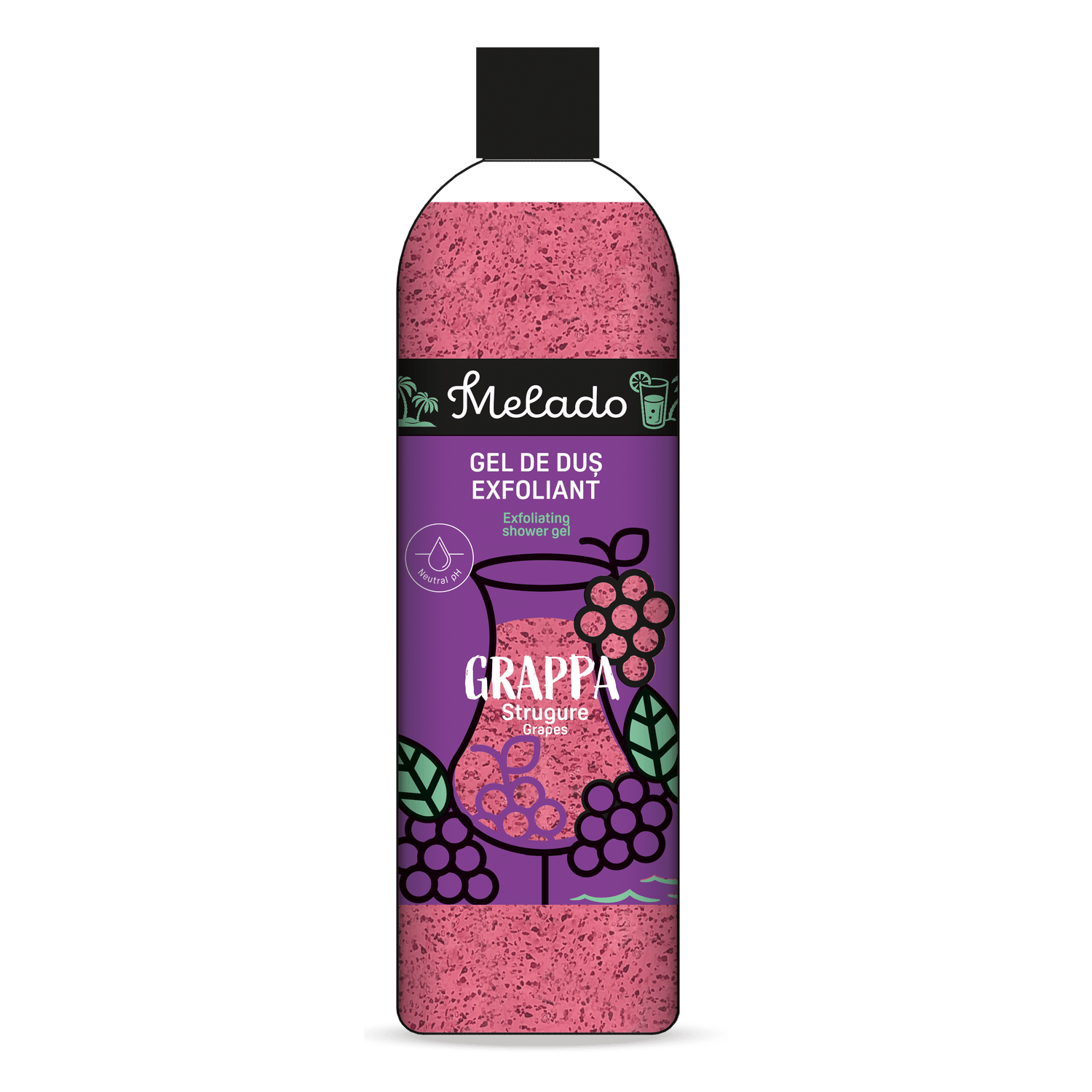 MELADO - Gel de dus exfoliant GRAPPA - strugure, 500ml fotografia produsului
