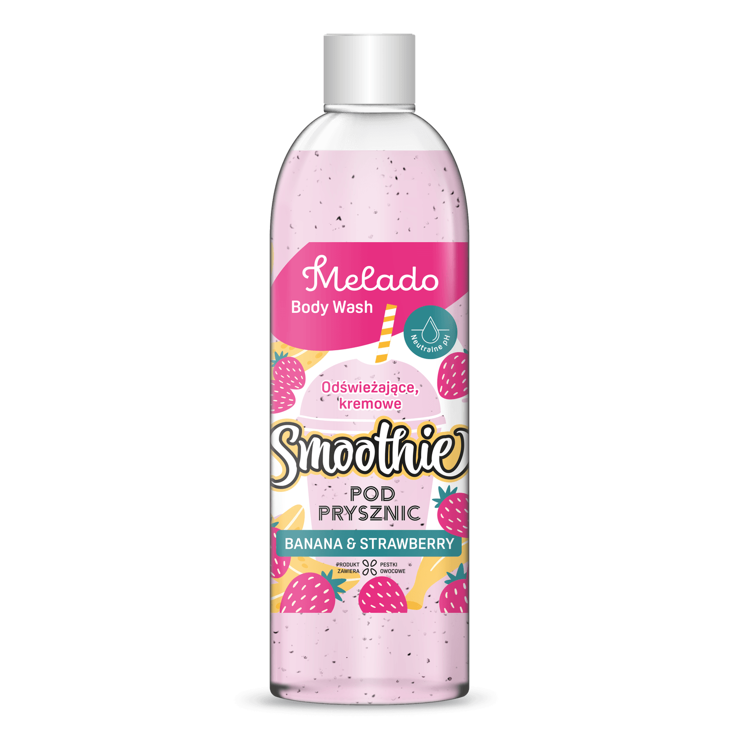MELADO - Gel de dus Smoothie - Capsuni si banana, 500ml fotografia produsului