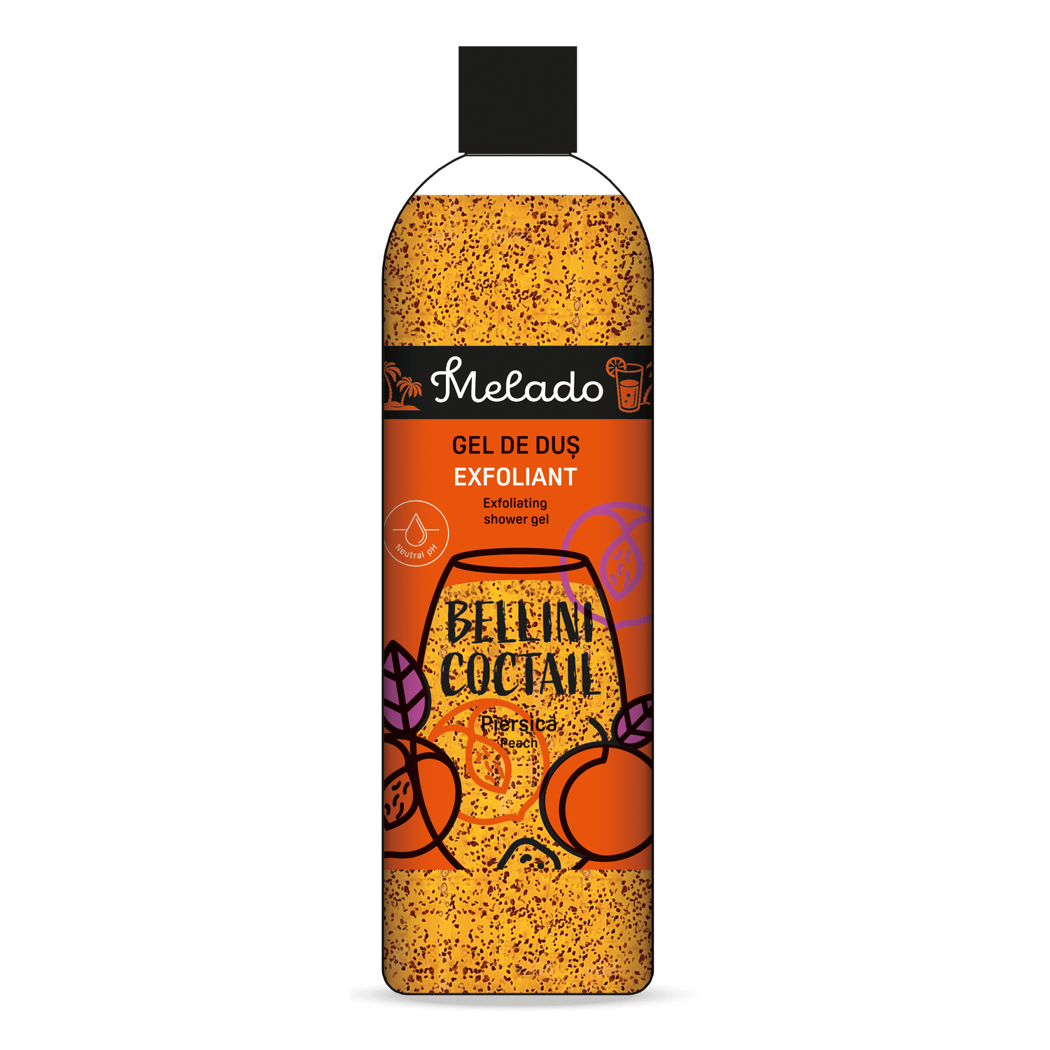 MELADO - Gel de dus exfoliant BELLINI COCKTAIL - piersica, 500ml fotografia produsului