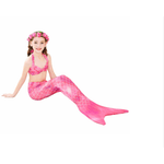 Set 3 piese Costum de baie Model Sirena, Roz, 150 cm fotografia produsului View 2 S