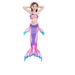 Set 3 piese Costum de baie Sirena, multicolor, 130 cm fotografia produsului View 2 S