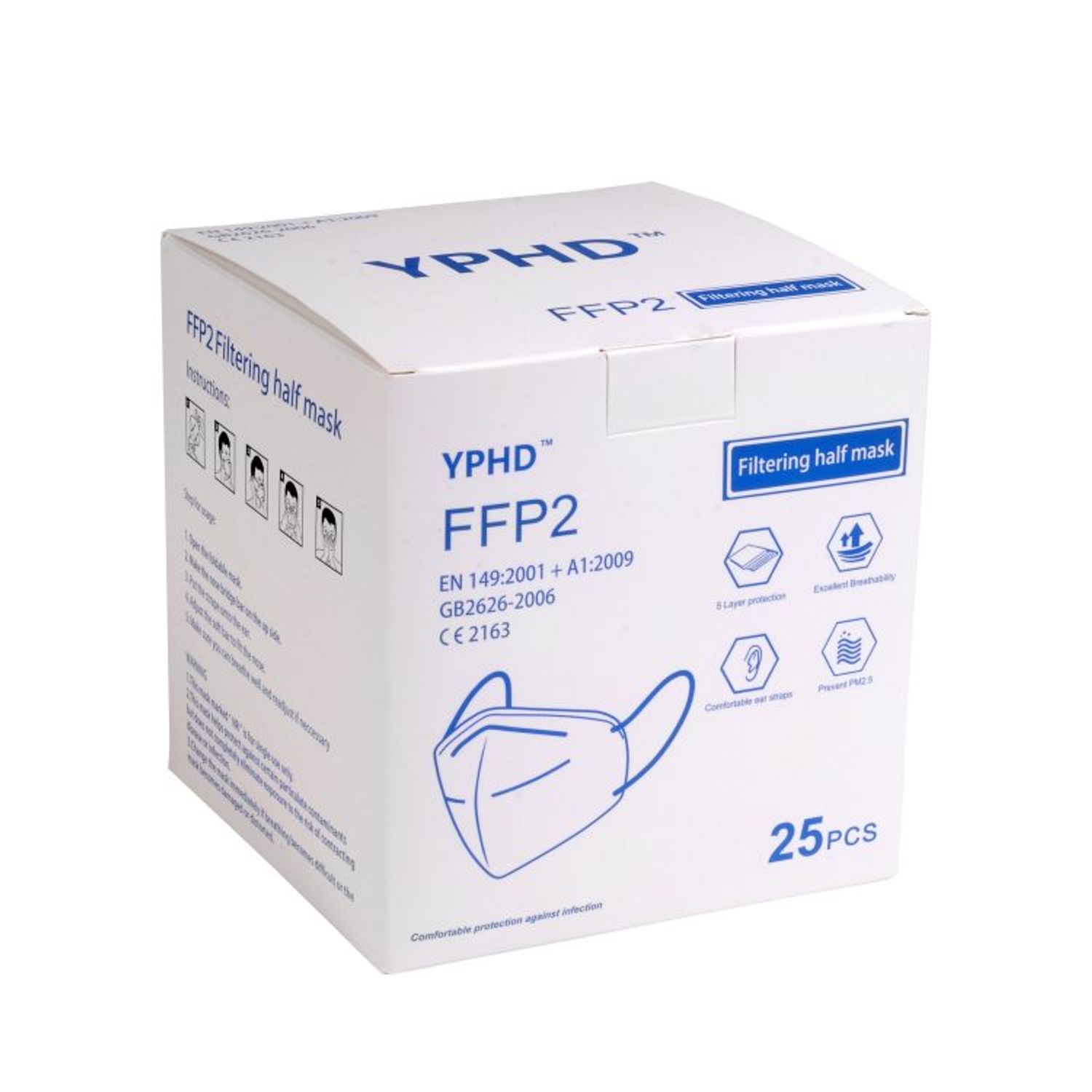 Set 25 Masti THK nivel de protectie  FFP2, 5 straturi,  CE fotografia produsului View 3 L