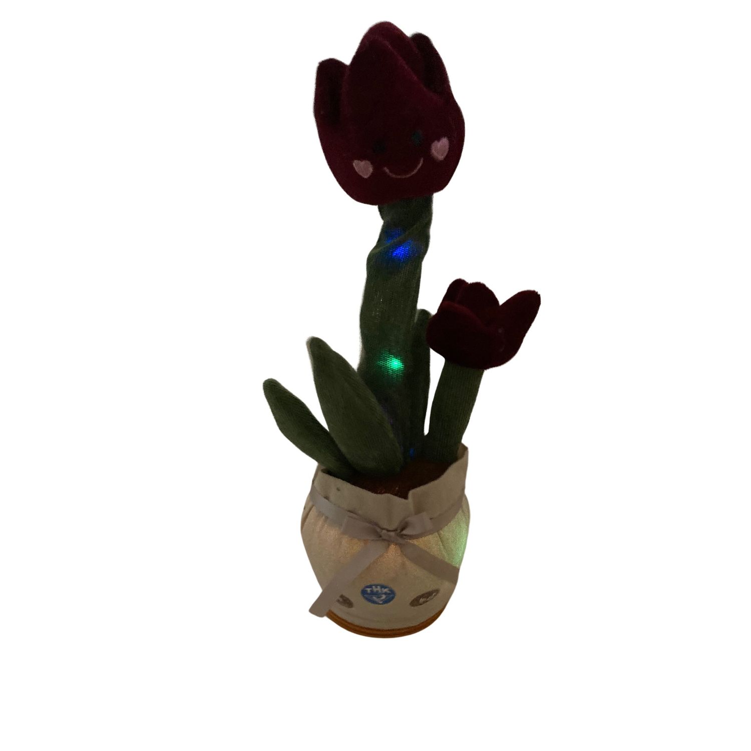 Jucarie Interactiva, Cactus  Dansator THK, Lalea, USB,120 melodii, luminite, 32cm, Bordo fotografia produsului View 2 L