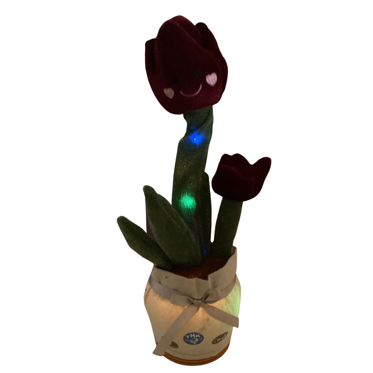 Jucarie Interactiva, Cactus  Dansator THK, Lalea, USB,120 melodii, luminite, 32cm, Bordo fotografia produsului