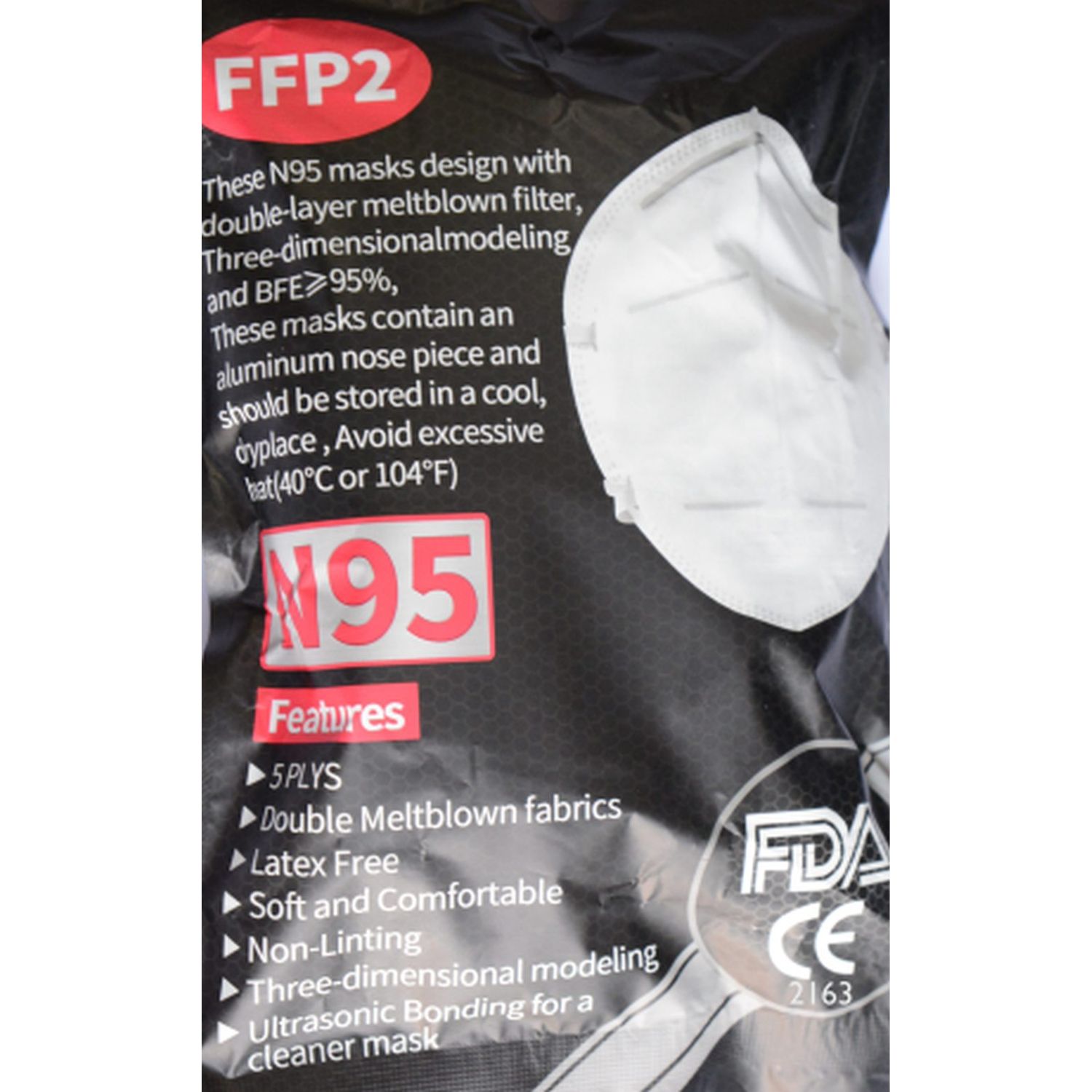 Set 20 bucati masti FFP2, 5straturi fotografia produsului View 2 L