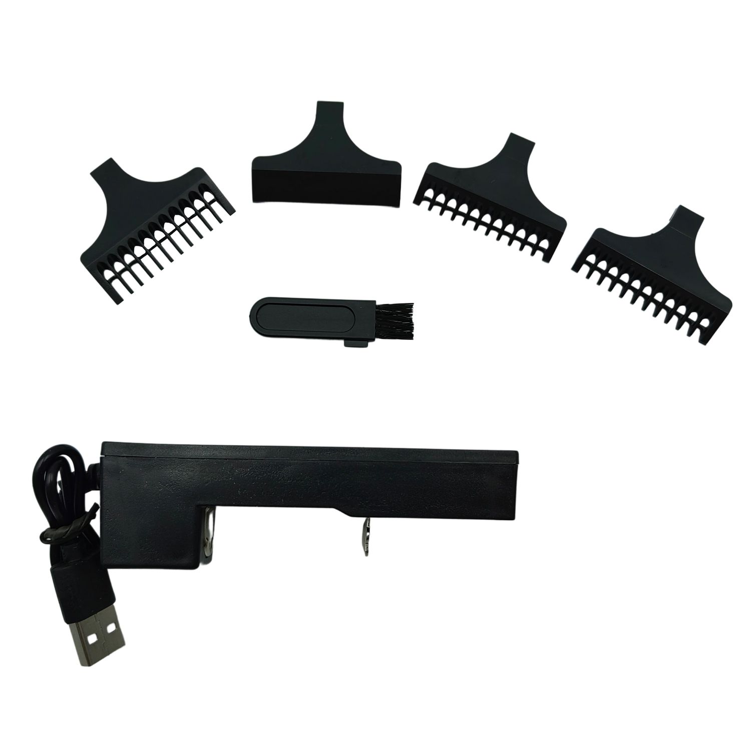 Aparat de tuns IdeallStore®, Clipper Madness, contur, tuns, barba, full metalic, 3 capete, 16 cm, negru fotografia produsului View 8 L