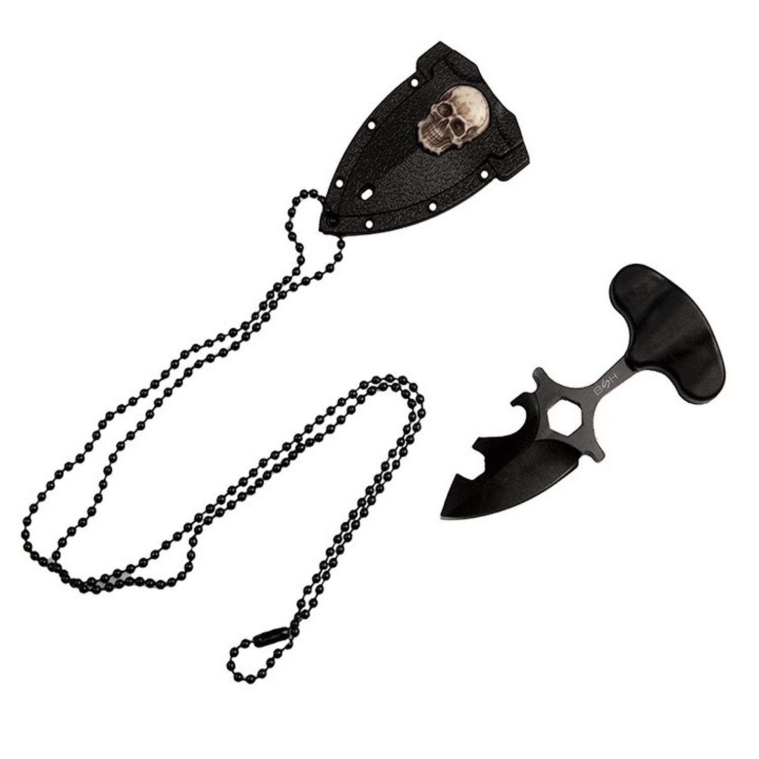 Cutit tactic de camping IdeallStore&reg;, Broken Death, 8 cm, negru, teaca inclusa fotografia produsului View 5 L