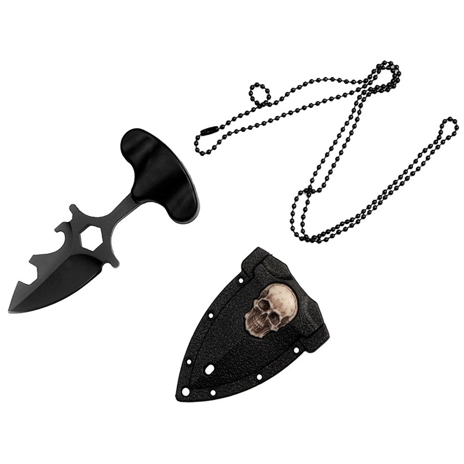 Cutit tactic de camping IdeallStore&reg;, Broken Death, 8 cm, negru, teaca inclusa fotografia produsului View 4 L
