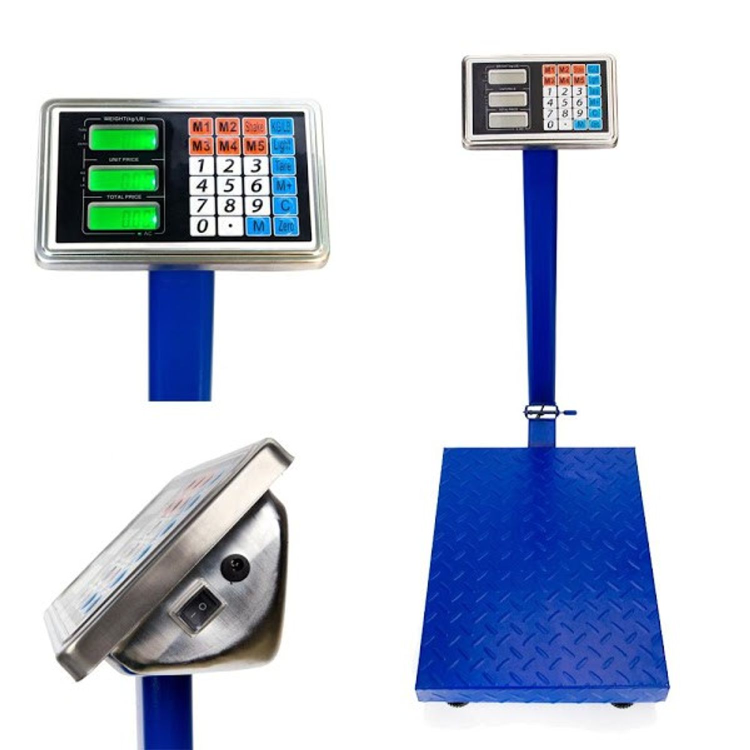 Cantar cu platforma IdeallStore®, brat rabatabil, display LCD, 500 kg, metalic, albastru fotografia produsului View 3 L