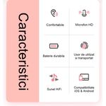 Casti bluetooth IdeallStore&reg; wireless, Special Time, 5.0, compatibile iOS si Android, albe fotografia produsului View 5 S