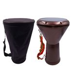 Tarabana IdeallStore&reg;, Oriental Sounds, metalica, 44 cm, maro, husa inclusa fotografia produsului