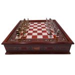 Joc sah IdeallStore&reg;, Chess Master, 30x30 cm, lemn, maro, geanta transport fotografia produsului View 7 S
