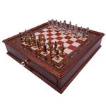 Joc sah IdeallStore&reg;, Chess Master, 30x30 cm, lemn, maro, geanta transport fotografia produsului View 8 S