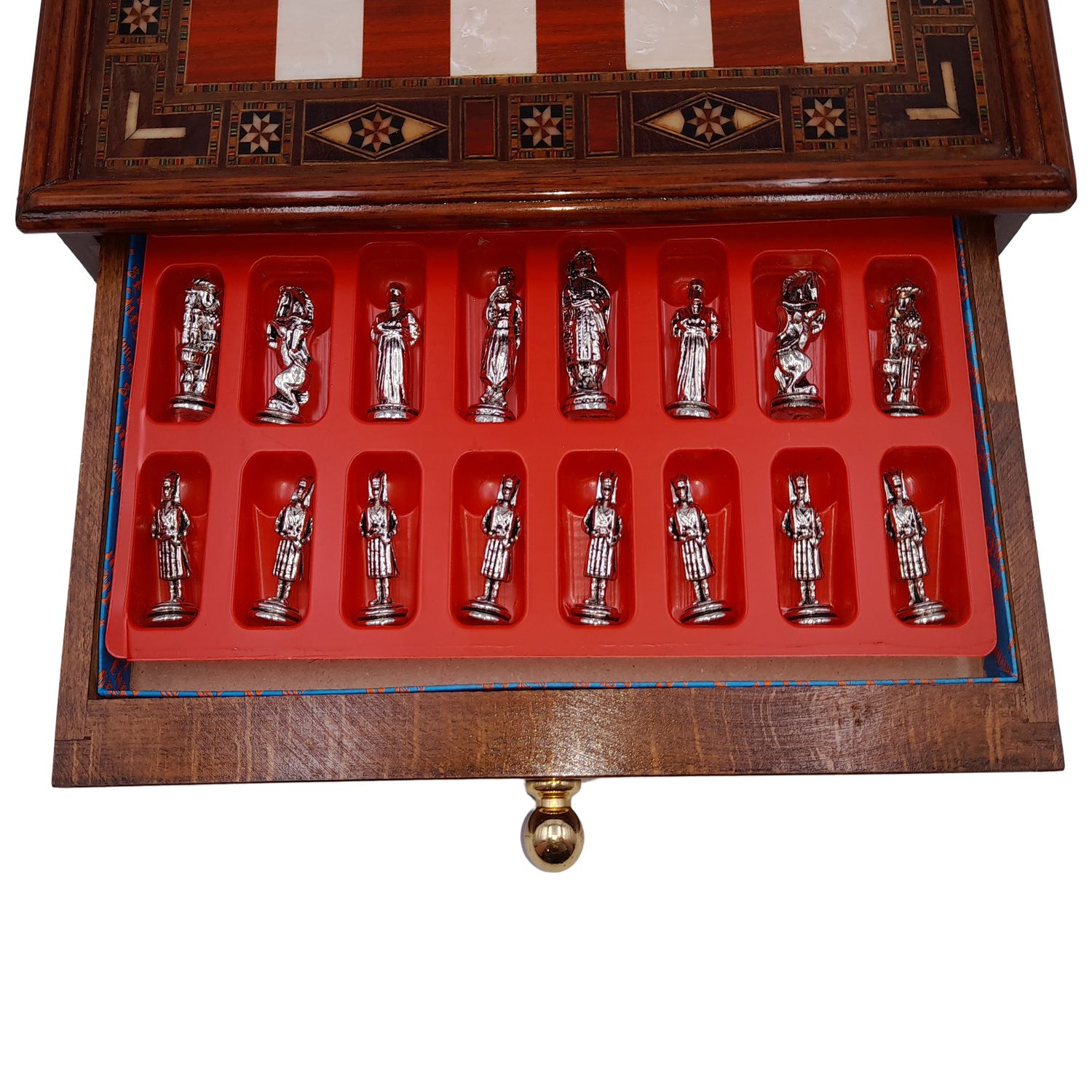Joc sah IdeallStore&reg;, Chess Master, 30x30 cm, lemn, maro, geanta transport fotografia produsului View 4 L
