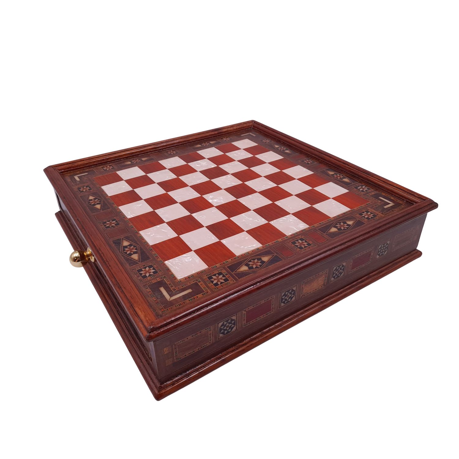Joc sah IdeallStore&reg;, Chess Master, 30x30 cm, lemn, maro, geanta transport fotografia produsului View 5 L