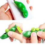 Set patru jucarii antistres IdeallStore&reg;, pastaie de mazare, tip breloc, 6.5 cm, verde fotografia produsului View 5 S