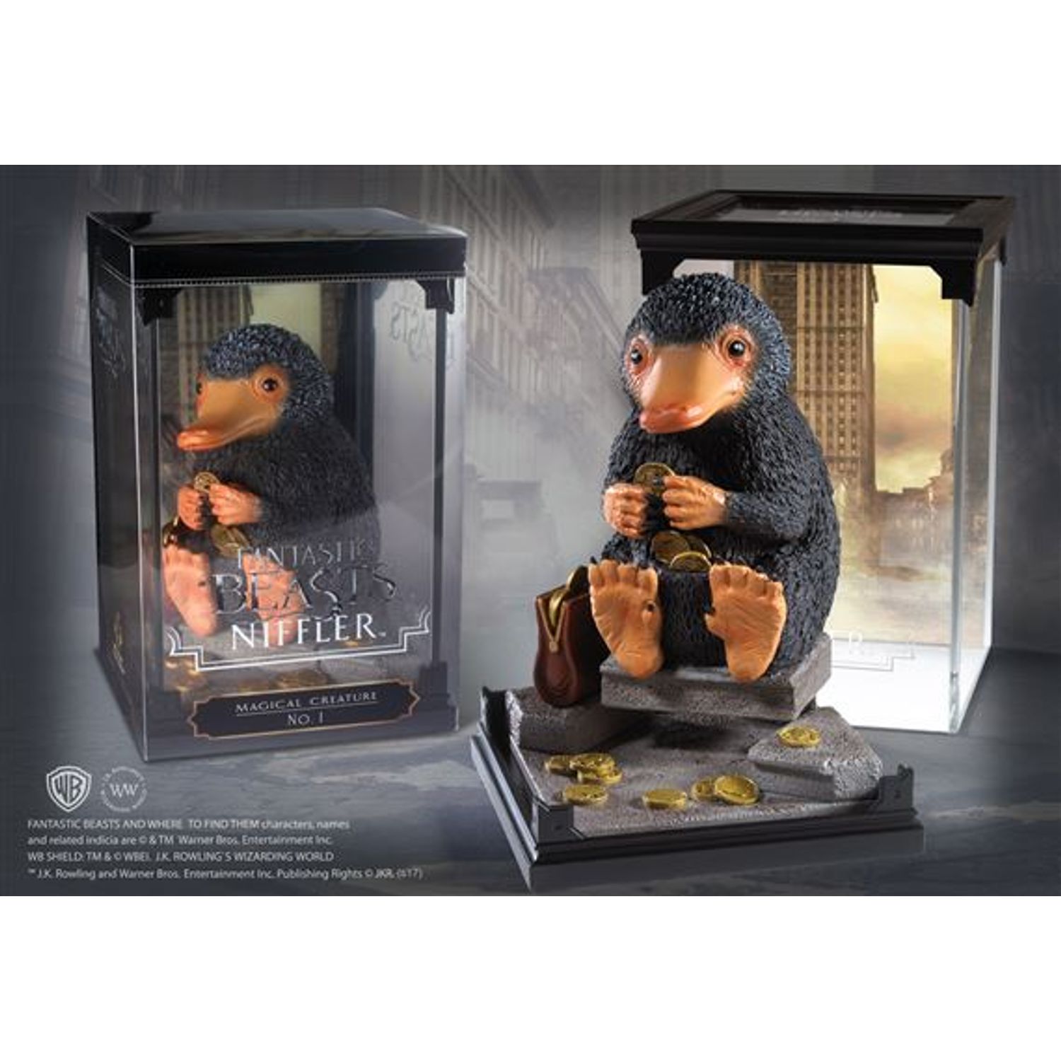 Figurina de colectie IdeallStore&reg;, Magical NIffler, 16 cm, suport sticla inclus fotografia produsului View 2 L