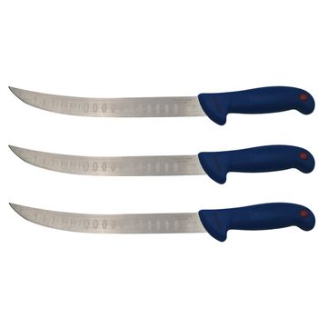 Set trei cutite de bucatar IdeallStore®, Chef s Knife, otel inoxidabil, 38 cm, albastru