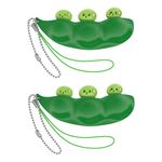 Set doua jucarii antistres IdeallStore®, pastaie de mazare, tip breloc, 6.5 cm, verde fotografia produsului
