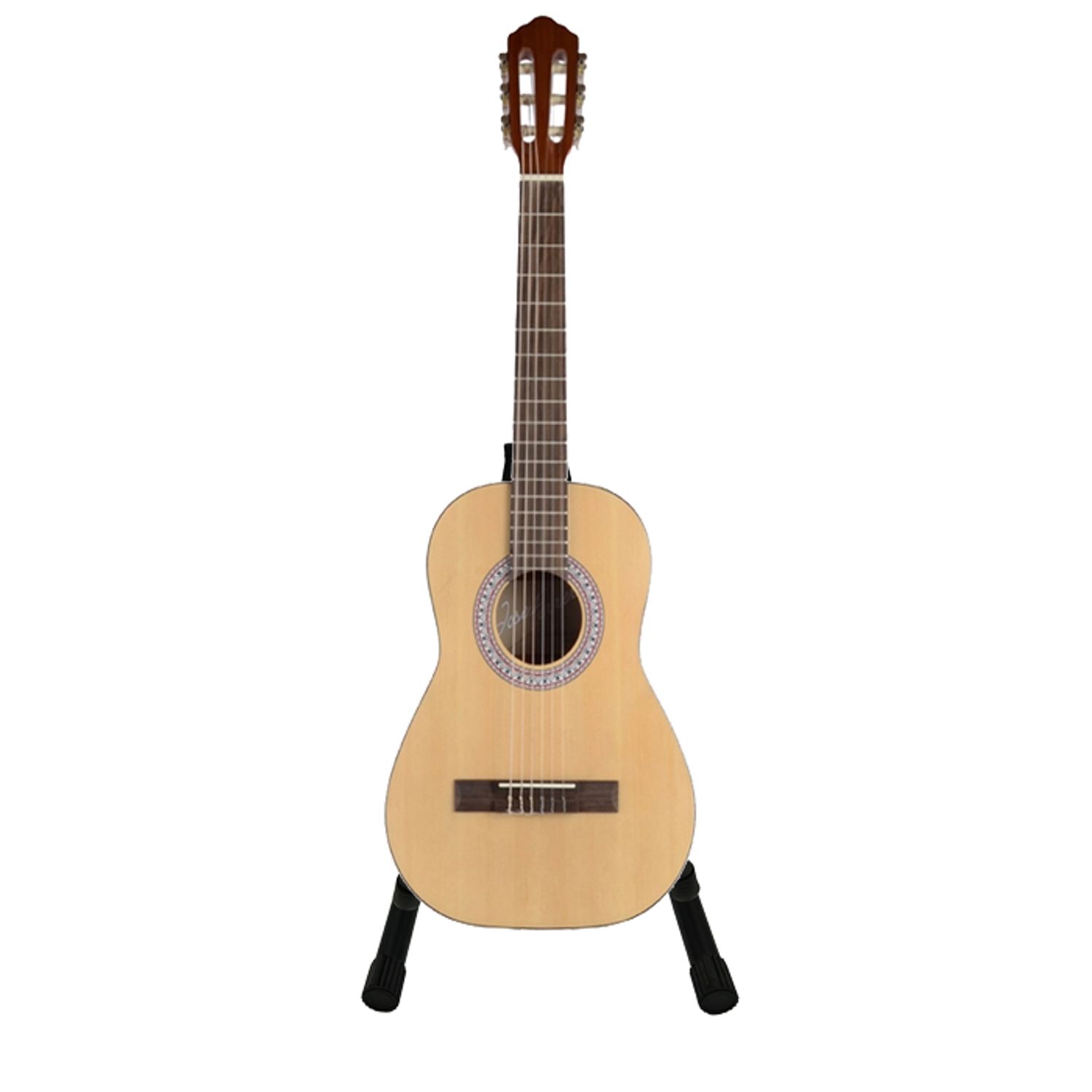 Chitara clasica IdeallStore®, 95 cm, lemn, Clasica, natur, stativ inclus fotografia produsului