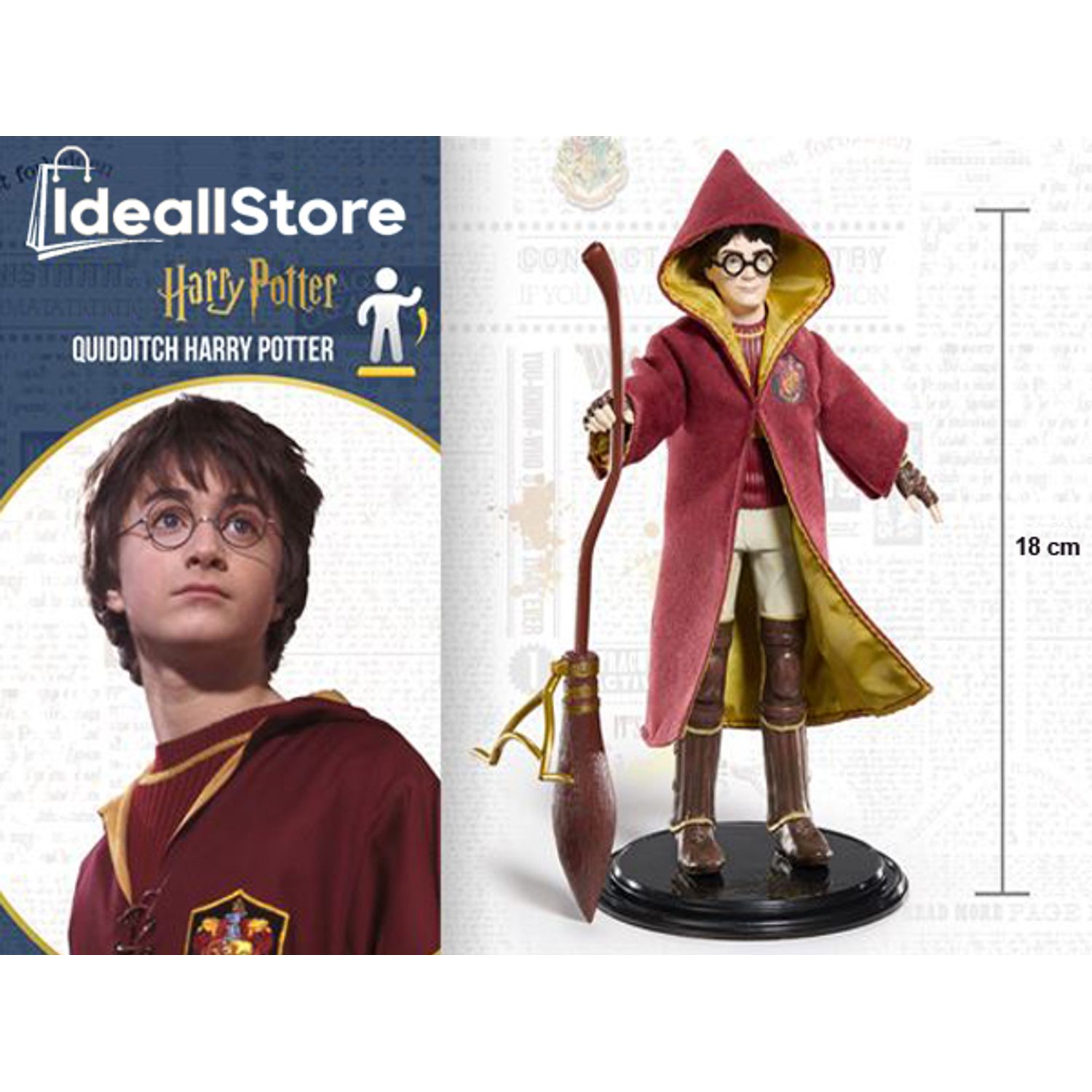 Figurina Harry Potter articulata IdeallStore&reg;, Quidditch Seeker, editie de colectie, 18 cm, stativ inclus fotografia produsului View 4 L