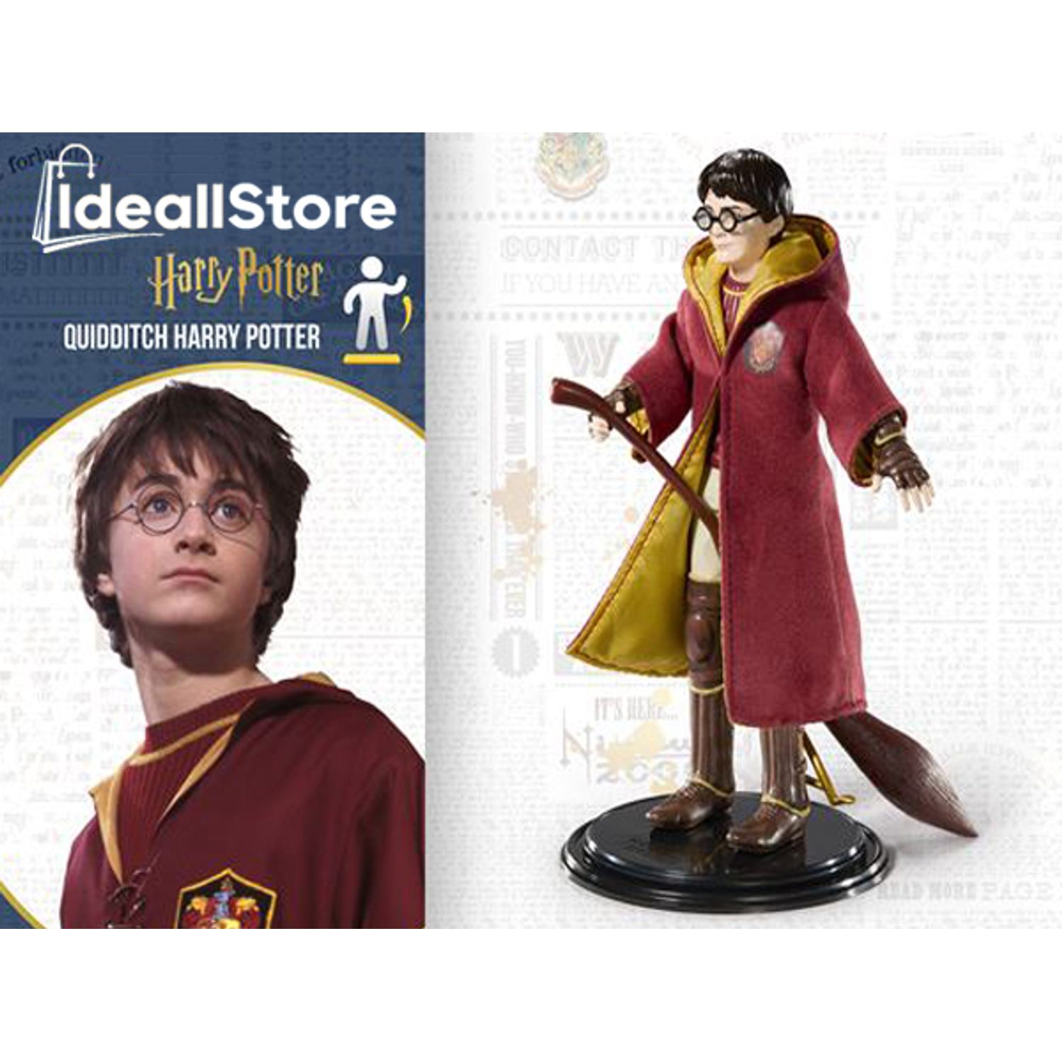 Figurina Harry Potter articulata IdeallStore&reg;, Quidditch Seeker, editie de colectie, 18 cm, stativ inclus fotografia produsului View 5 L