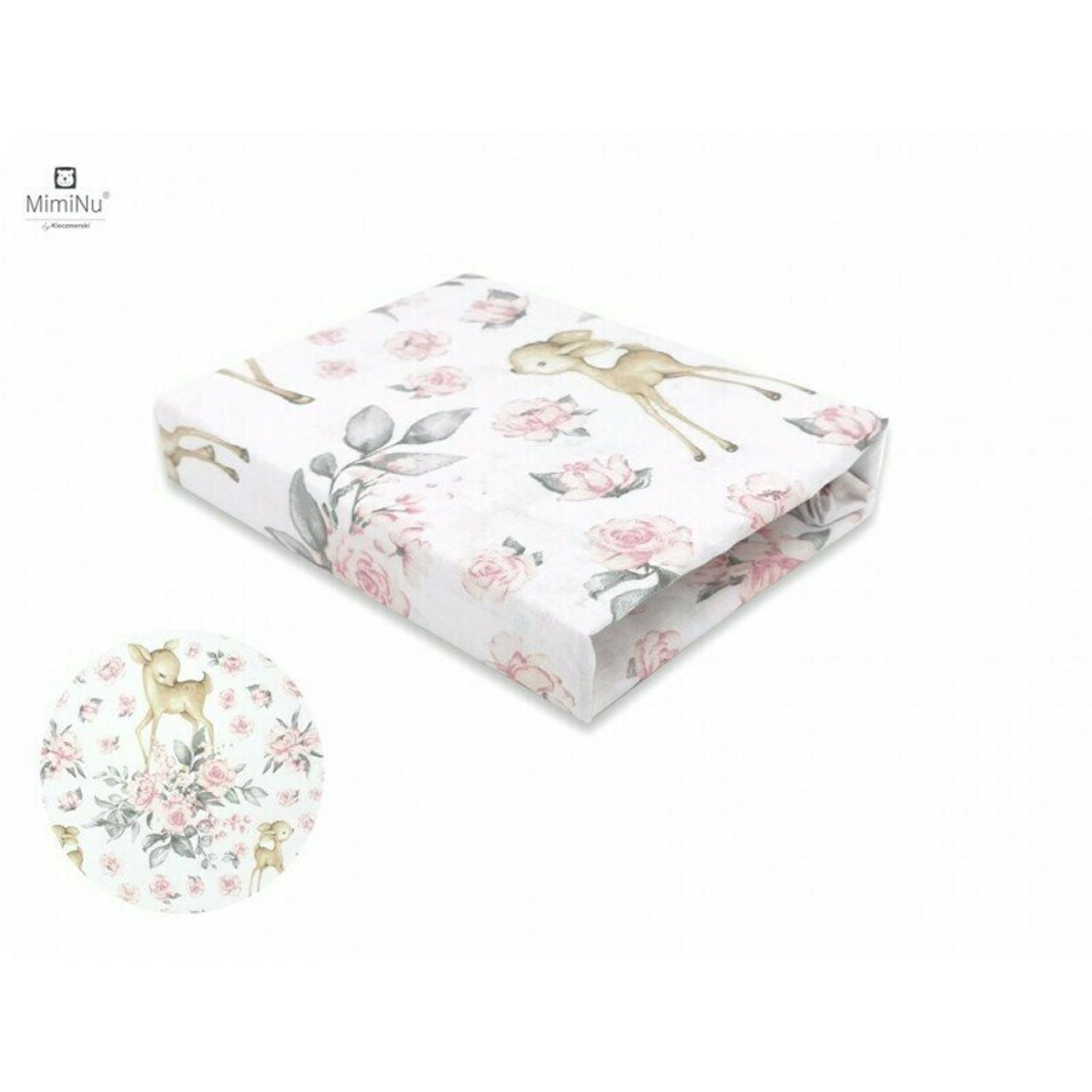 MimiNu - Cearceaf cu elastic pentru patut co-sleeper Theo Dimensiune 85 x 46 cm Din bumbac certificat Oeko Tex - 6426972017565 fotografia produsului