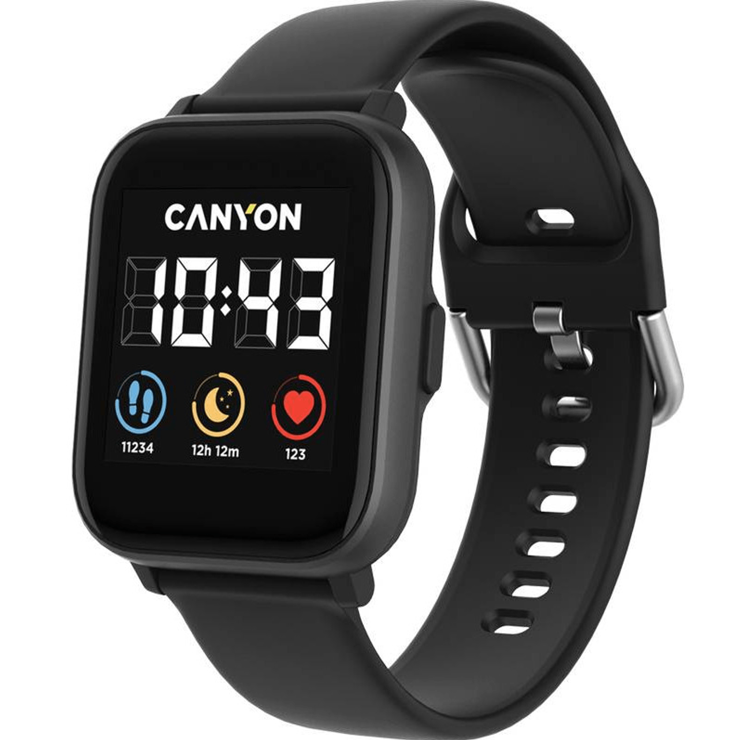 Smartwatch Canyon Salt SW-78, IPS full touchscreen 1.4", 512MB (Negru) fotografia produsului View 2 L