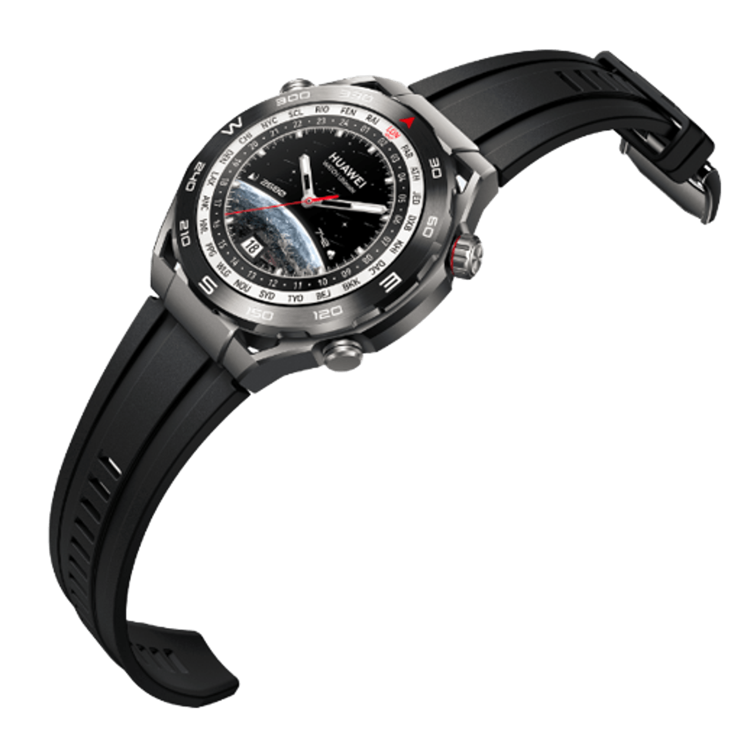Smartwatch Huawei Watch Ultimate Expedition Black, Bratara silicon (Negru) fotografia produsului View 6 L