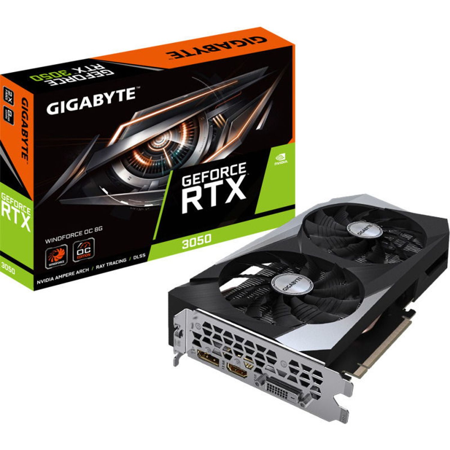 Placa video GIGABYTE GeForce RTX 3050 WINDFORCE OC 8GB GDDR6 128-bit fotografia produsului View 6 L
