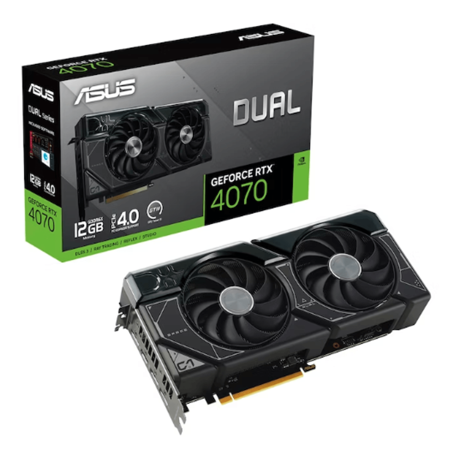 Placa video ASUS GeForce RTX 4070 DUAL 12GB GDDR6X 192-bit fotografia produsului
