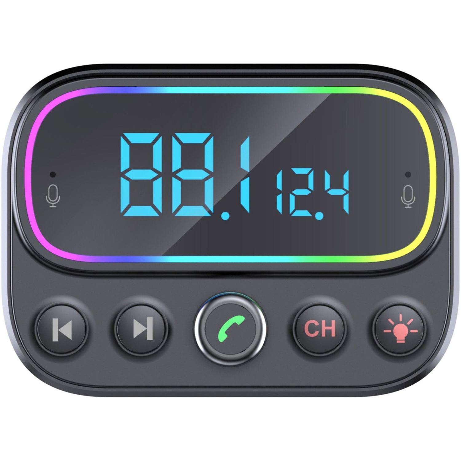 Modulator FM Bluetooth Serioux ABFM67, USB Type-C, USB 2.4A, AUX, RGB fotografia produsului View 3 L