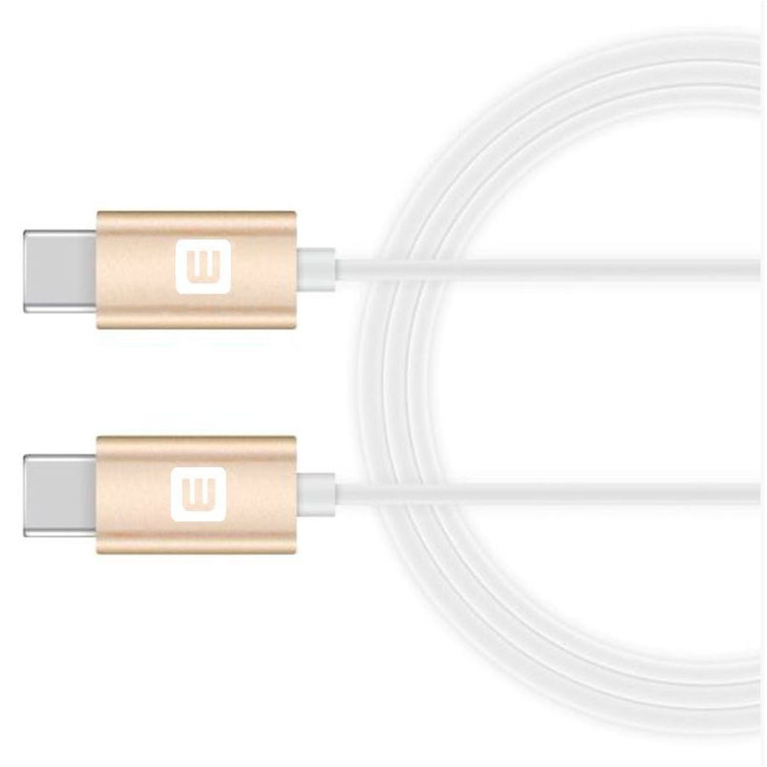 Cablu de date Evelatus TPC03, USB Type-C - USB Type-C, 1 m (Alb/Auriu) fotografia produsului View 3 L