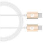 Cablu de date Evelatus TPC03, USB Type-C - USB Type-C, 1 m (Alb/Auriu) fotografia produsului View 2 S