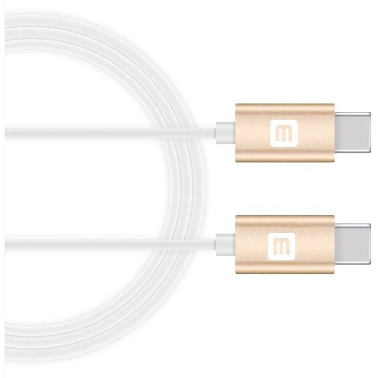 Cablu de date Evelatus TPC03, USB Type-C - USB Type-C, 1 m (Alb/Auriu) fotografia produsului View 2 L