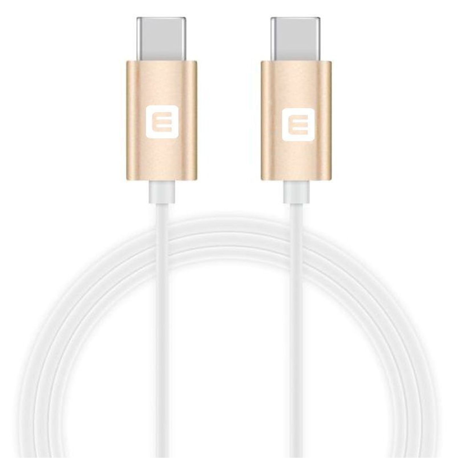 Cablu de date Evelatus TPC03, USB Type-C - USB Type-C, 1 m (Alb/Auriu) fotografia produsului