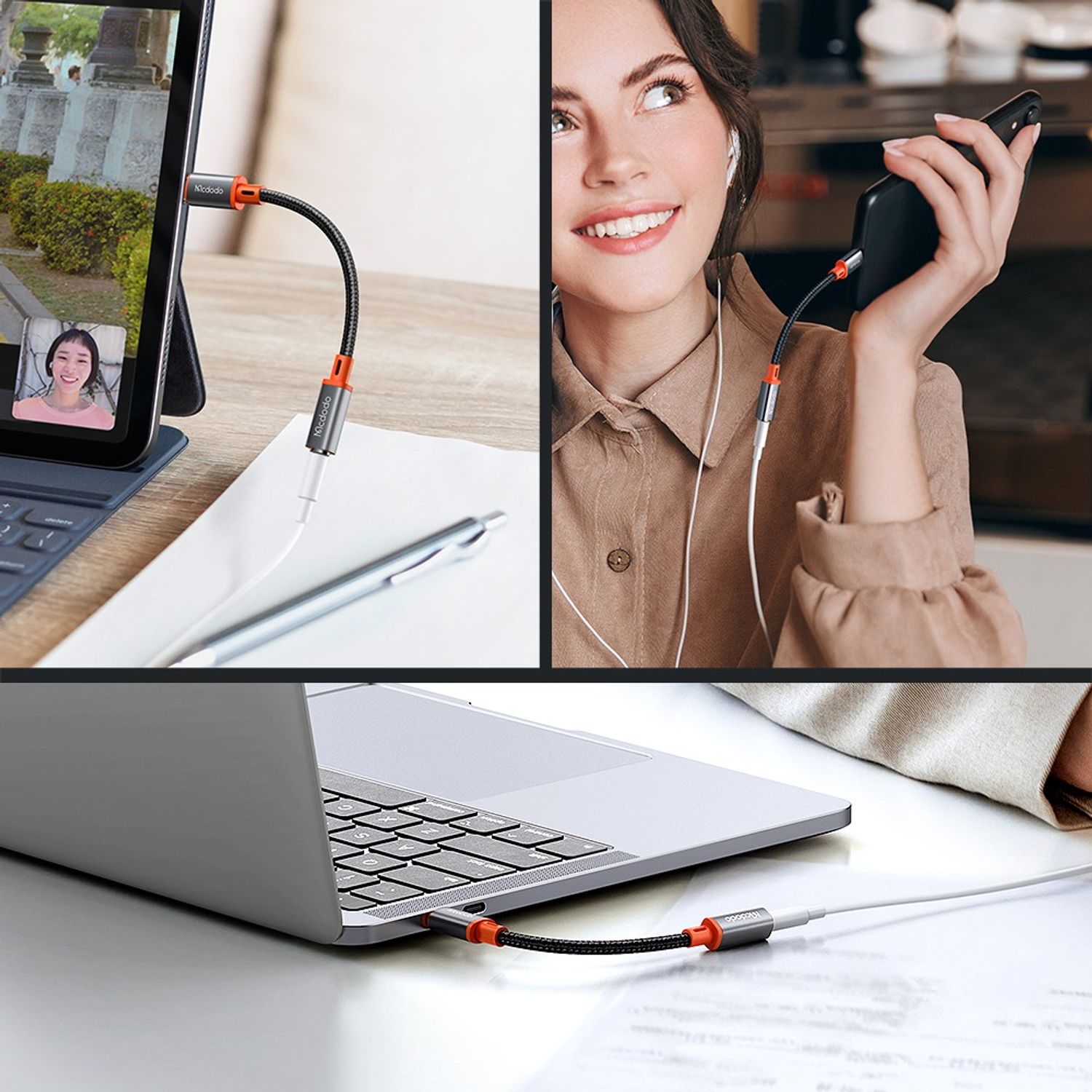 Adaptor pentru telefon Mcdodo, seria Castle, USB-C la mini jack, DAC fotografia produsului View 8 L