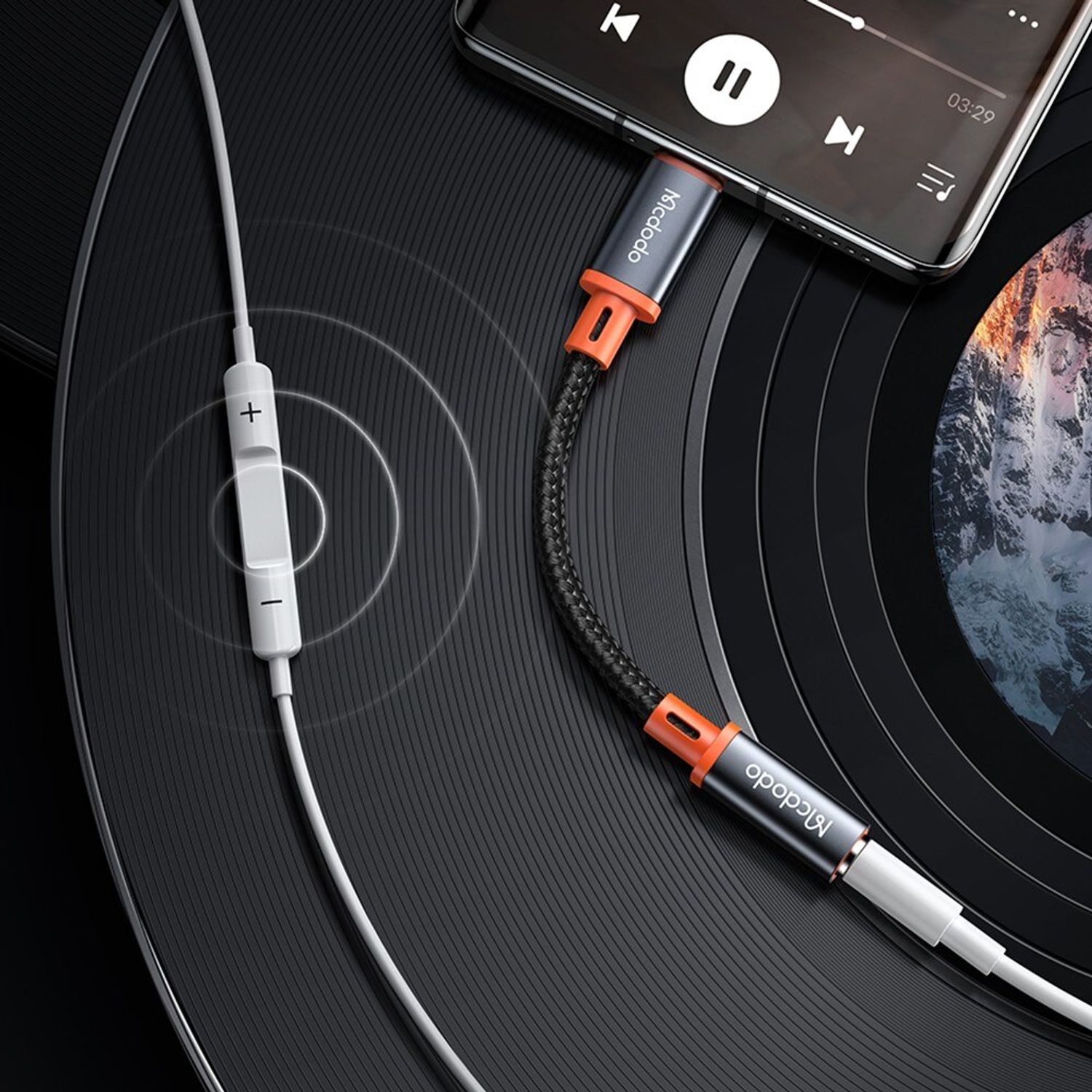 Adaptor pentru telefon Mcdodo, seria Castle, USB-C la mini jack, DAC fotografia produsului View 10 L