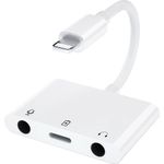 Adaptor STAR THT-008-1, Lightning - 2 x Jack 3.5mm/Lightning (Alb) fotografia produsului