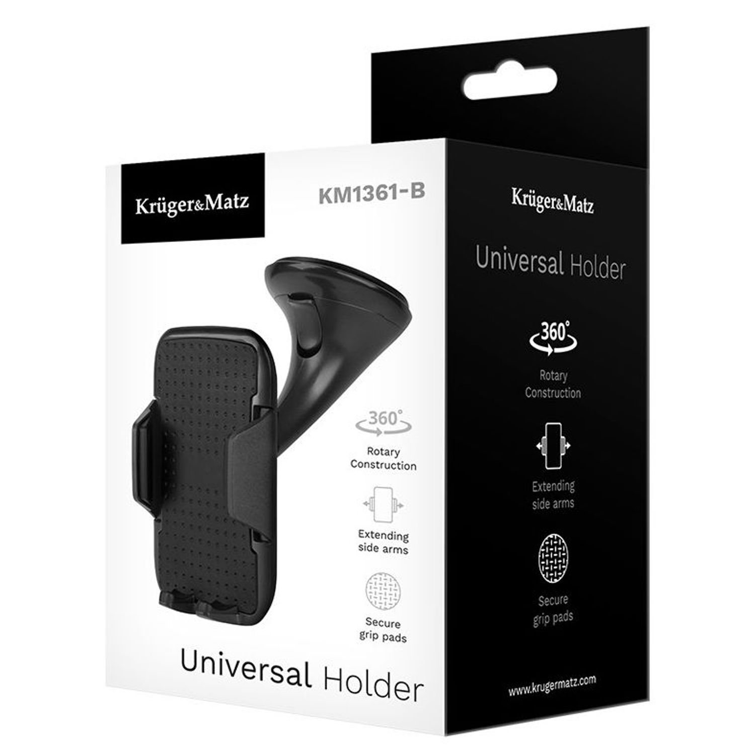 Suport Auto Universal Kruger&Matz KM1368-B (Negru) fotografia produsului View 4 L