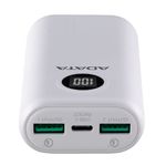 Acumulator extern ADATA AP10000QCD-DGT-CWH, 10000mAh, 2x USB A, 1x USB C (Alb) fotografia produsului View 3 S