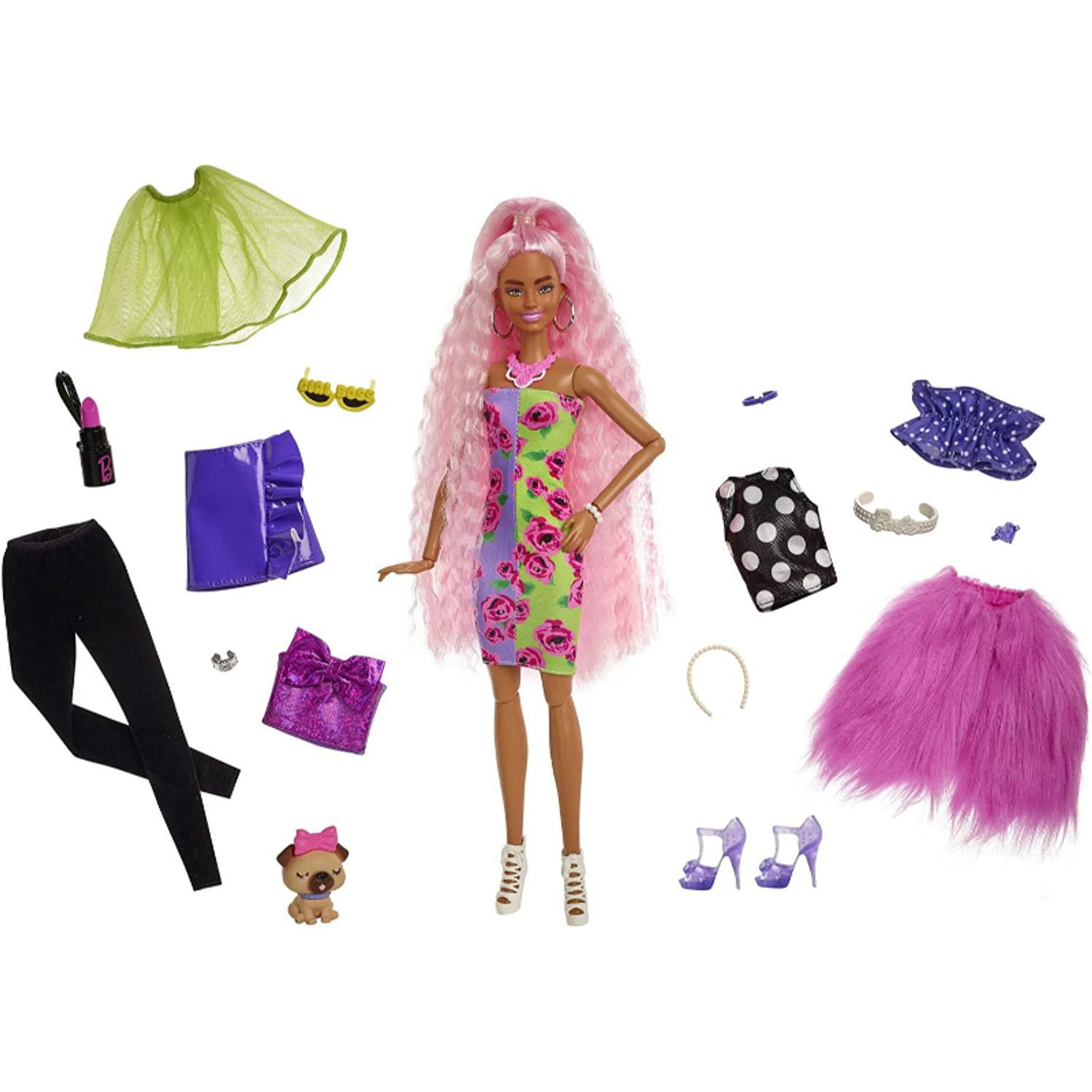 Set Papusa cu accesorii Mattel Barbie Extra, 3+ ani, Multicolor fotografia produsului