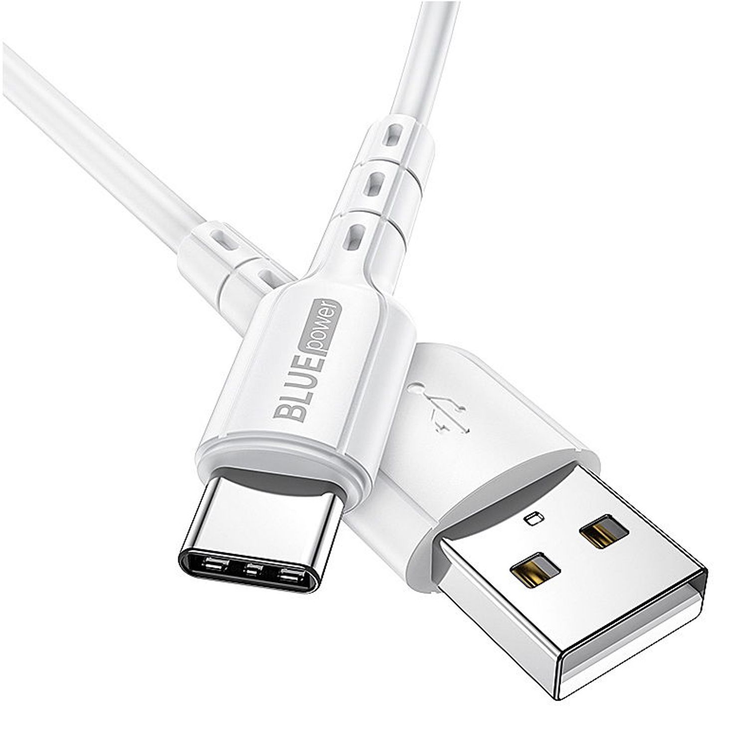 Cablu de date BLUE Power BCDU01, USB - USB Type-C, 1m, 2.4 A (Alb) fotografia produsului View 2 L