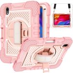 Husa de protectie 360 compatibila cu iPad mini 6 (2021), curea de umar inclusa, Roz fotografia produsului
