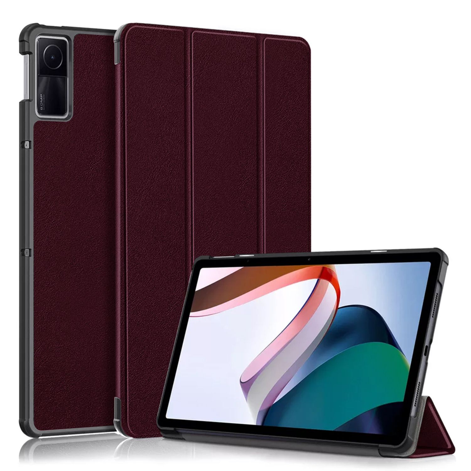 Husa de protectie pentru tableta compatibila cu Xiaomi Redmi Pad, Visiniu fotografia produsului