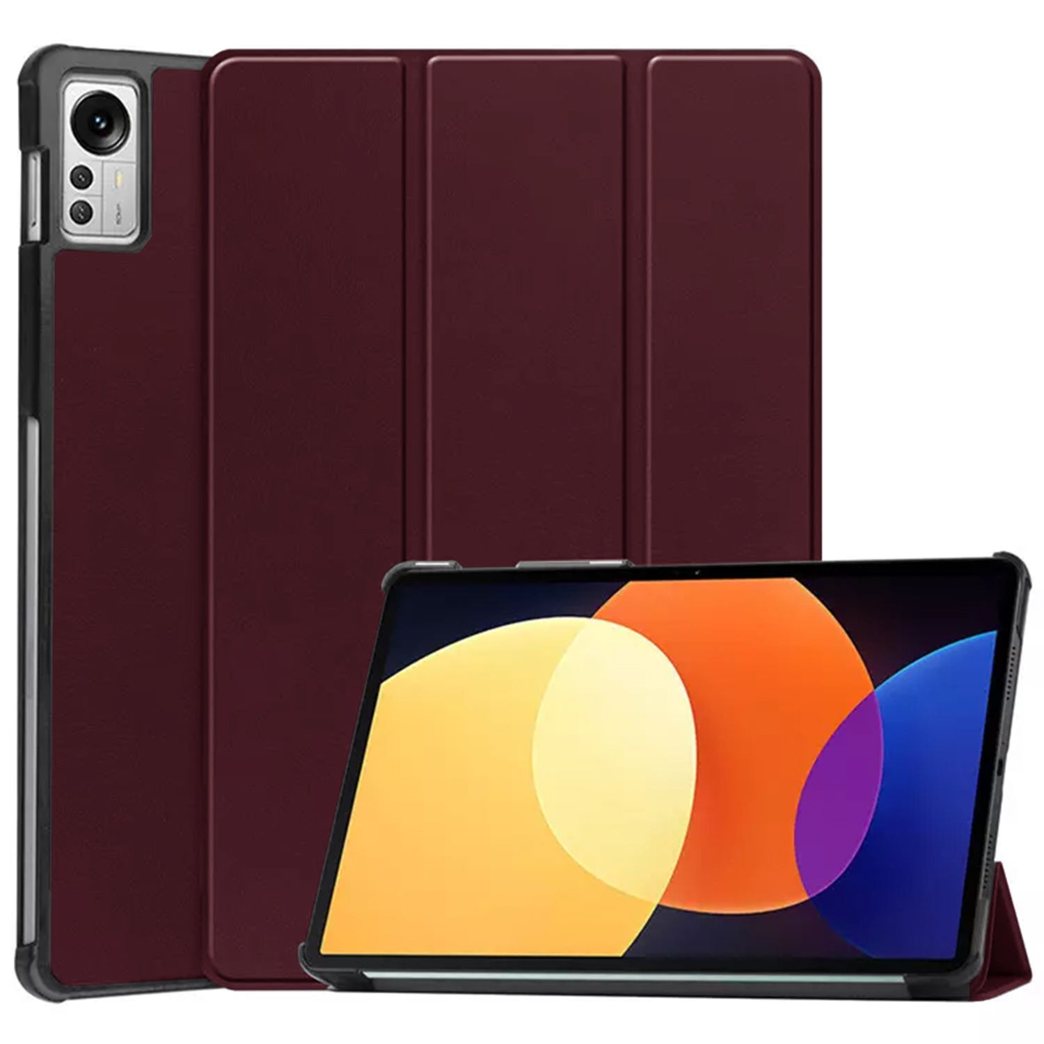 Husa de protectie tableta FoldPro compatibila cu Xiaomi Pad 5 Pro 12.4, Visiniu fotografia produsului