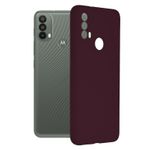 Husa din silicon compatibila cu Motorola Moto E40, Mov inchis fotografia produsului