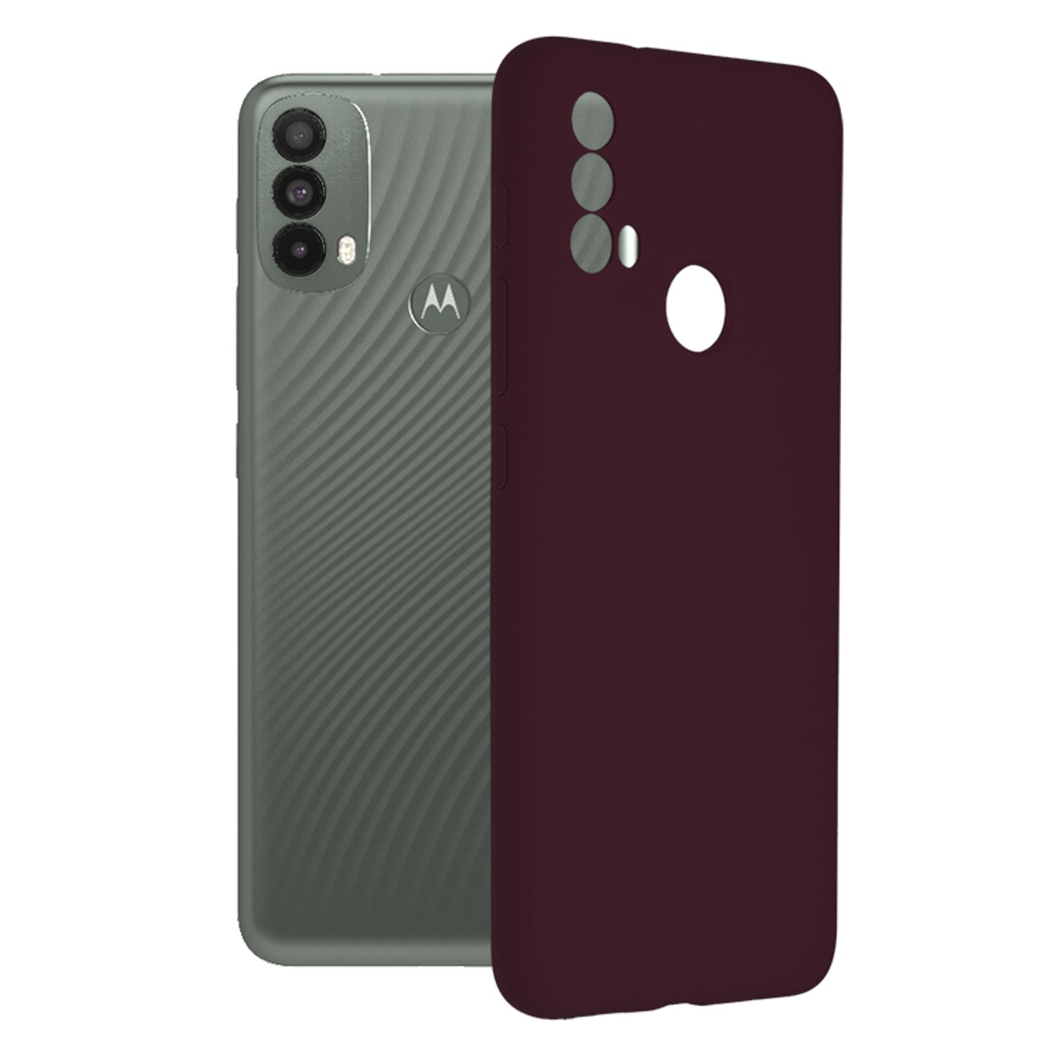 Husa din silicon compatibila cu Motorola Moto E40, Mov inchis fotografia produsului