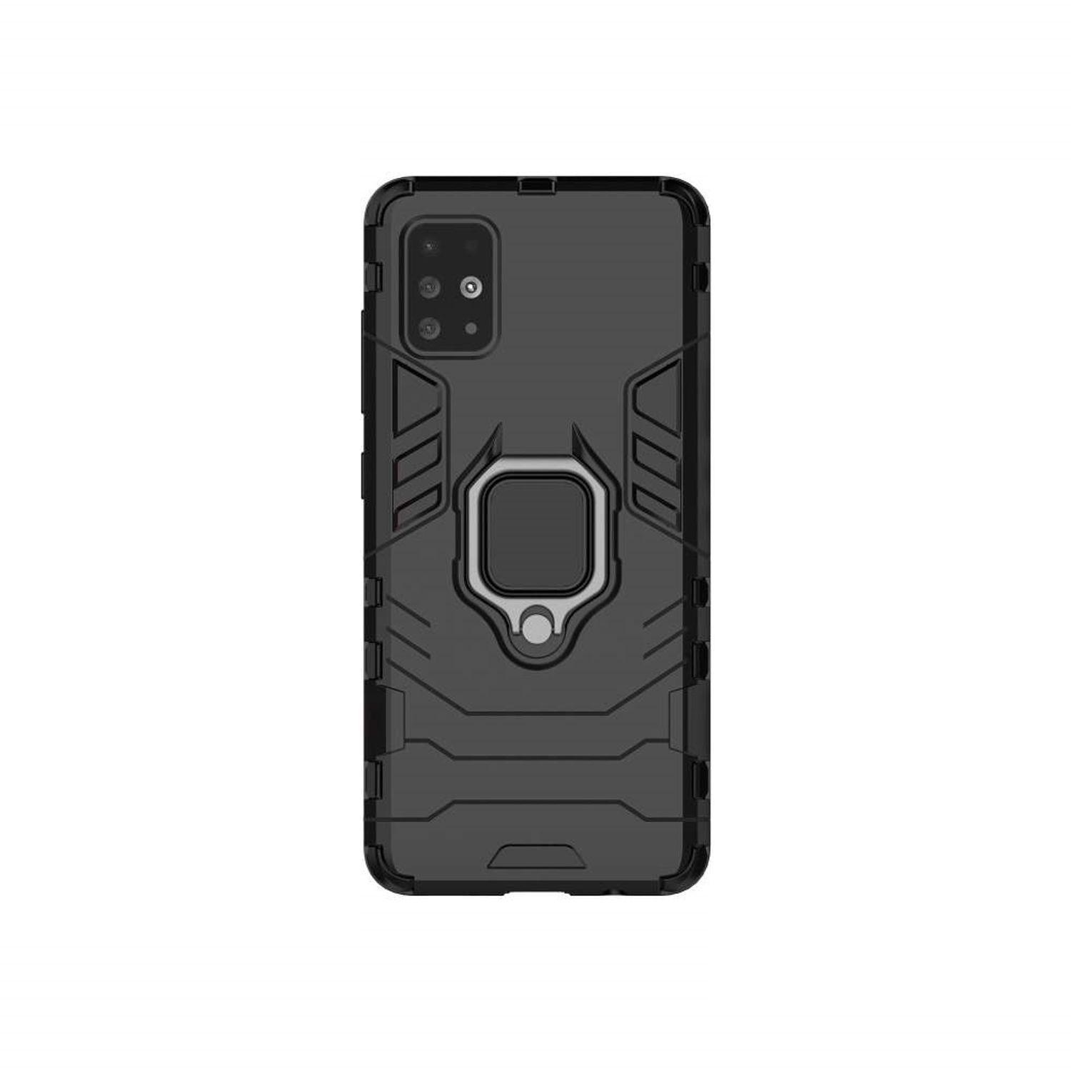 Husa premium din silicon compatibila cu Xiaomi Redmi 9, Slim Ring, Negru fotografia produsului